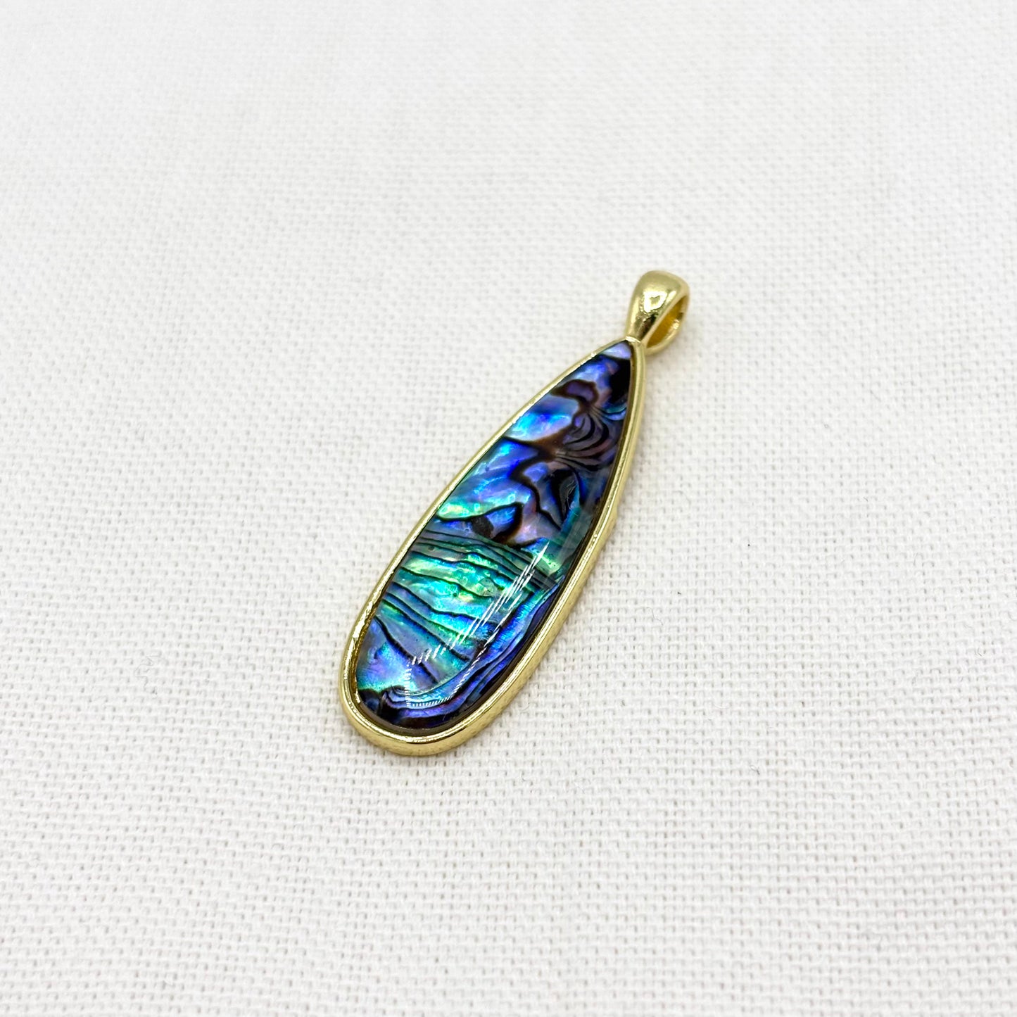 Pendentif Laiton Abalone Nacre Goutte
