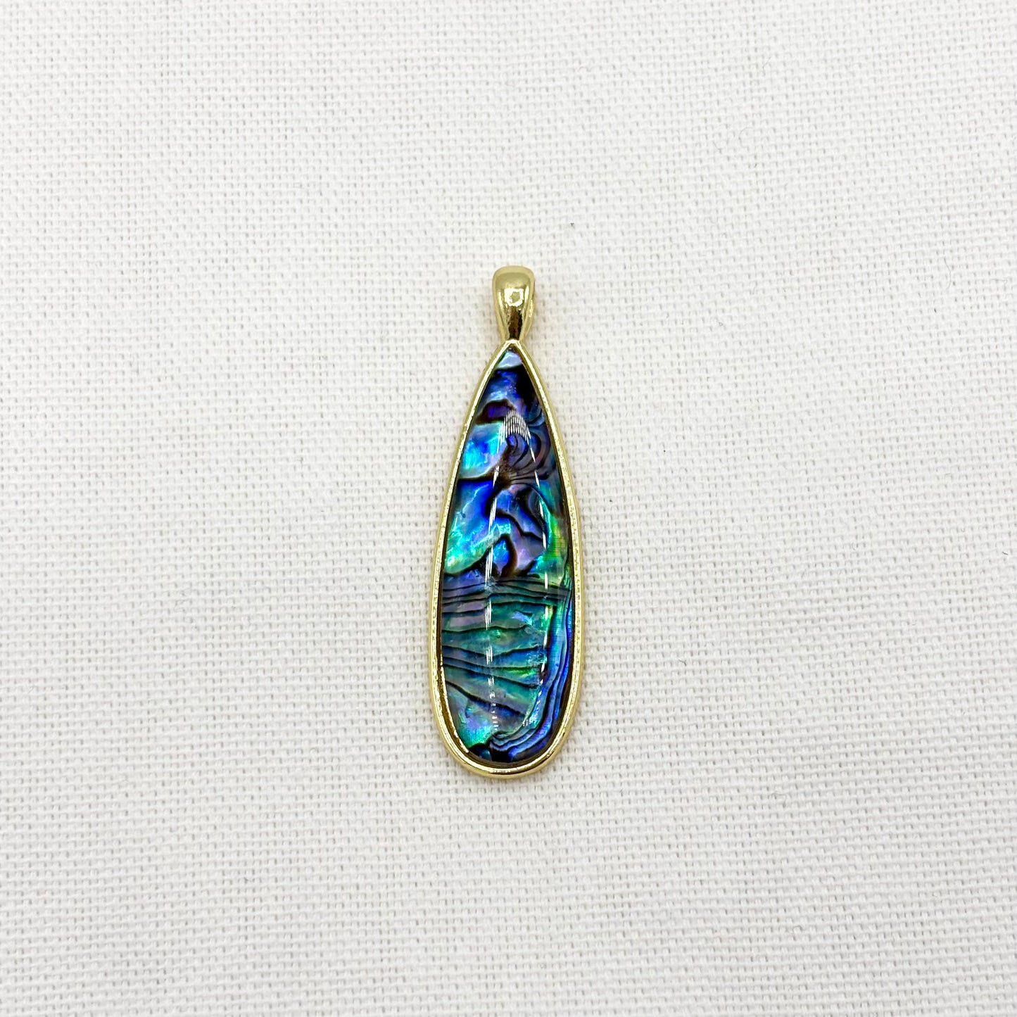 Pendentif Laiton Abalone Nacre Goutte