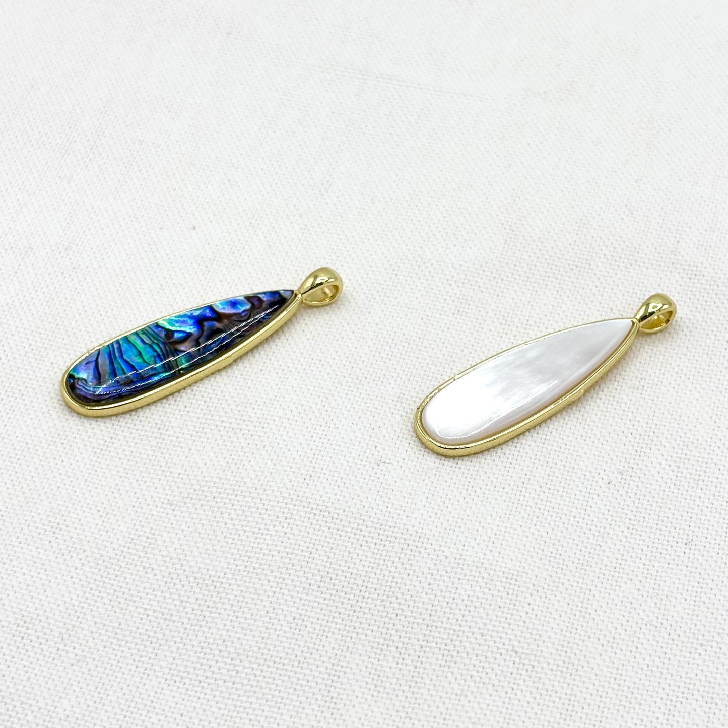 Pendentif Laiton Abalone Nacre Goutte