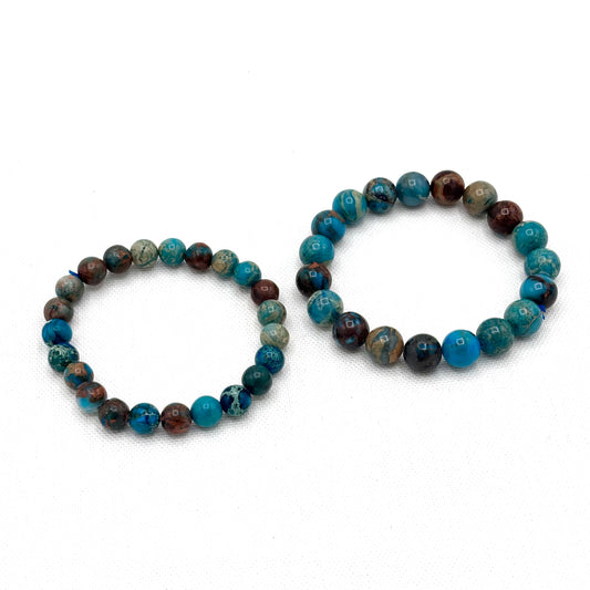 Bracelet Pierre Naturelle Jaspe Impérial Bleu
