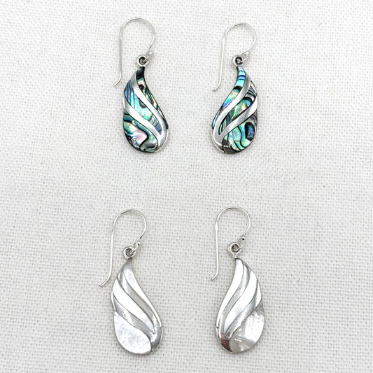 Boucles D'Oreilles Argent 925 Nacre Abalone