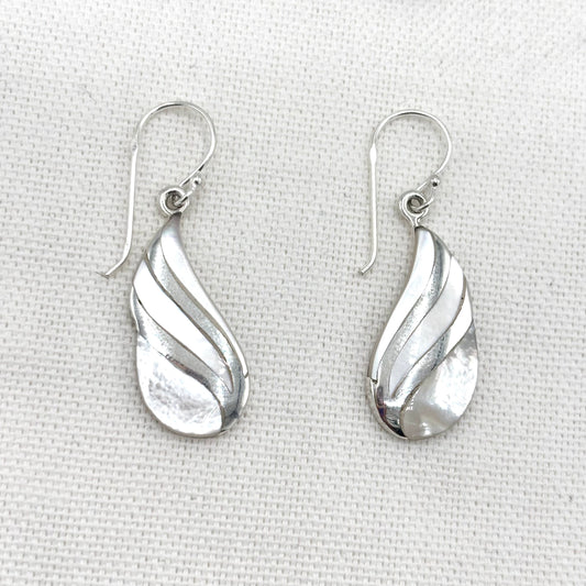 Boucles D'Oreilles Argent 925 Nacre Abalone