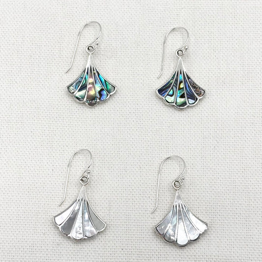 Boucles D'Oreilles Argent 925 Nacre Abalone