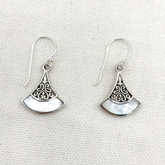 Boucles D'Oreilles Argent 925 Nacre Abalone