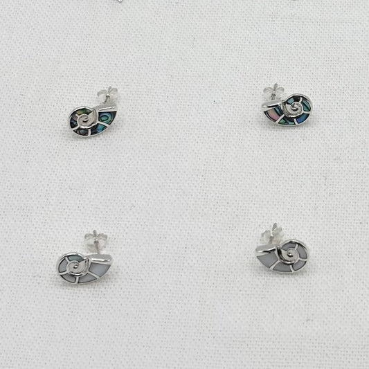 Boucles D'Oreilles Argent 925 Nacre Abalone
