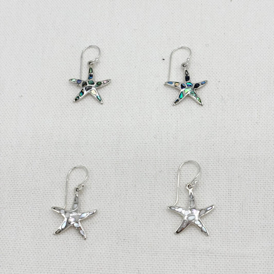 Boucles D'Oreilles Argent 925 Nacre Abalone