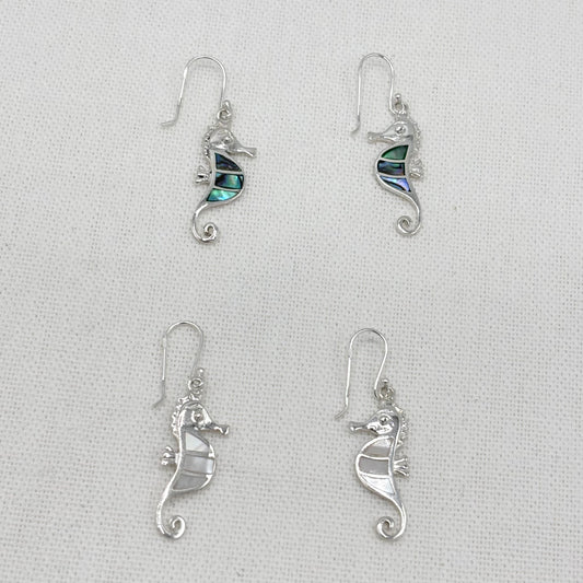 Boucles D'Oreilles Argent 925 Nacre Abalone