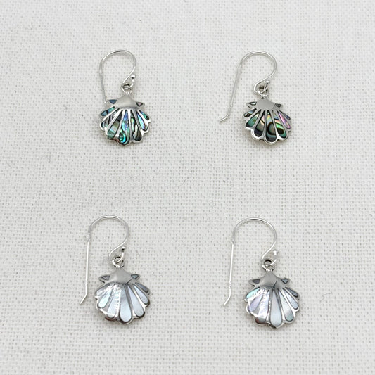 Boucles D'Oreilles Argent 925 Nacre Abalone