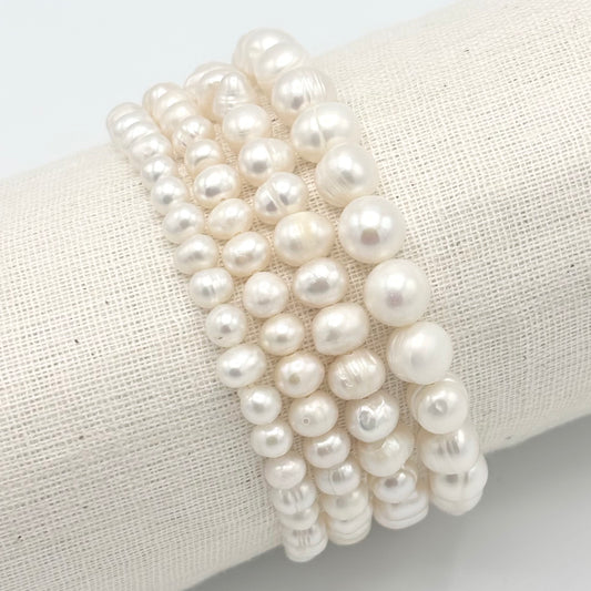 Bracelet Perle D'Eau Douce Perçage Horizontal