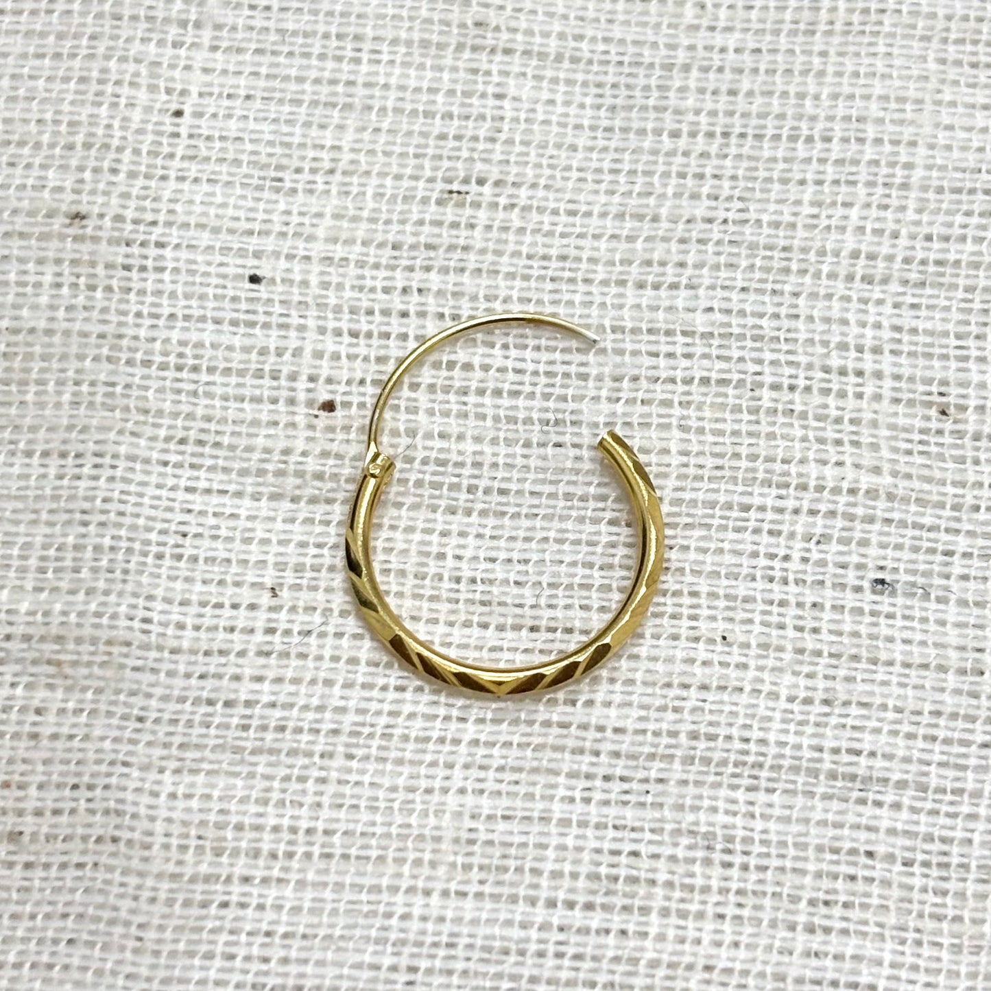 Boucles D'Oreilles Argent 925 Doré Créoles Fines / 6 paires