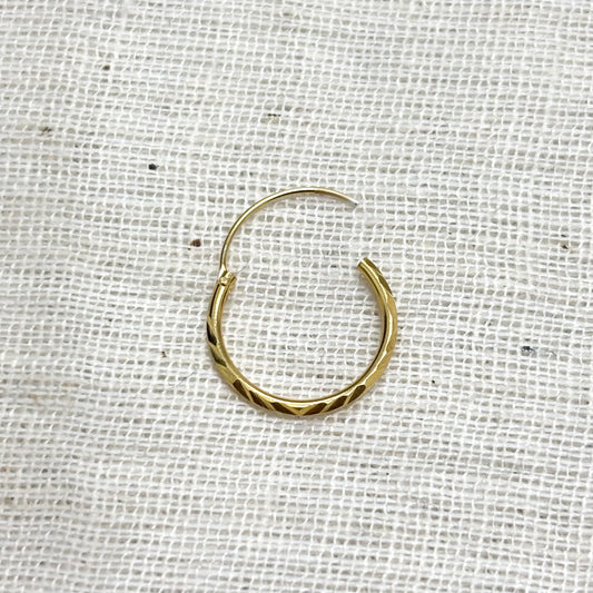 Boucles D'Oreilles Argent 925 Doré Créoles Fines / 6 paires