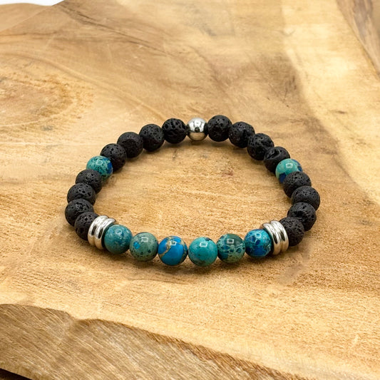 Bracelet Homme Pierre Naturelle Acier Inoxydable