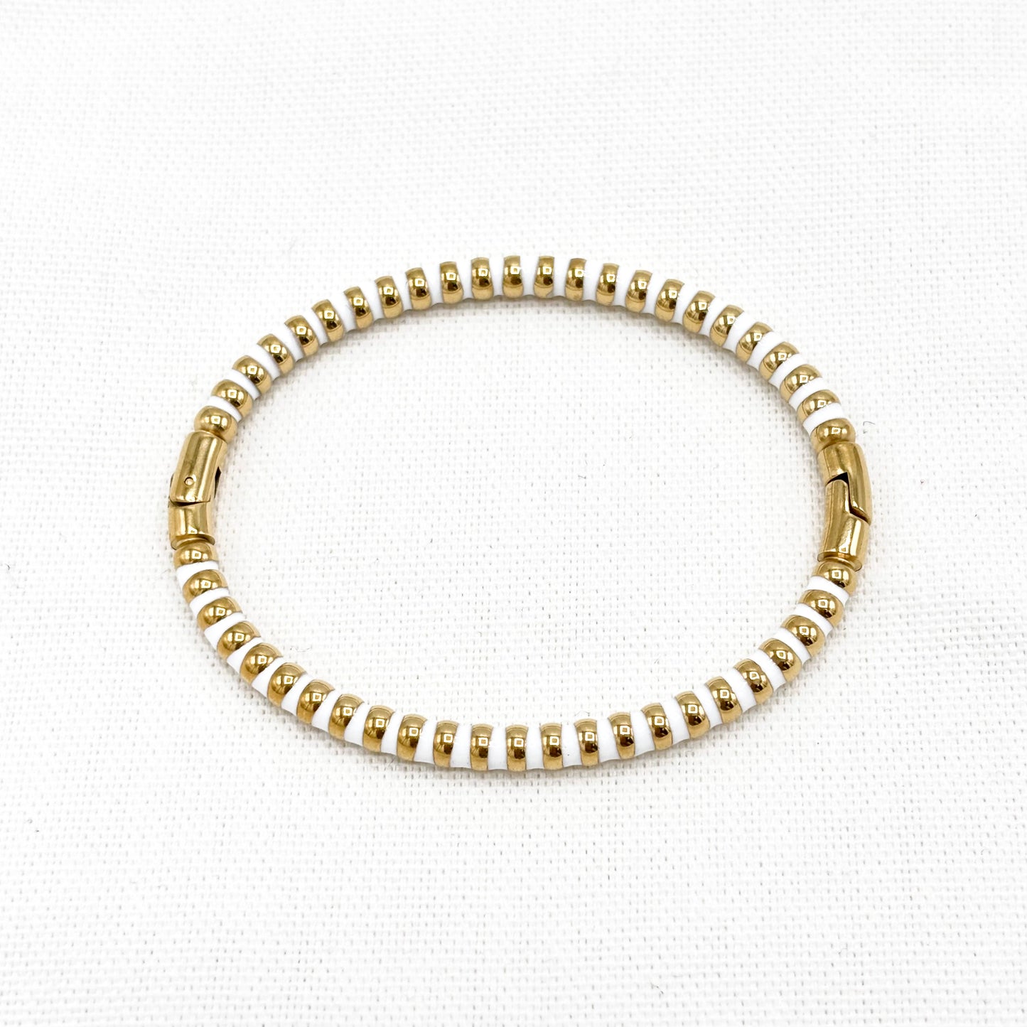 Bracelet en acier inoxydable doré et vert