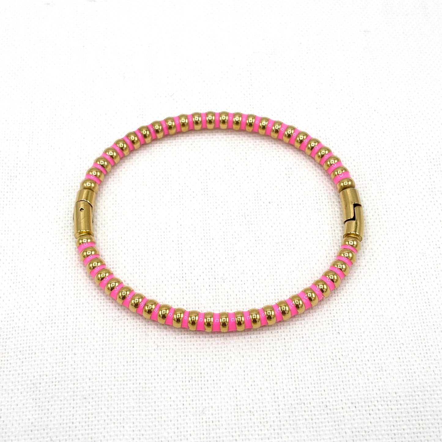 Bracelet en acier inoxydable doré et vert