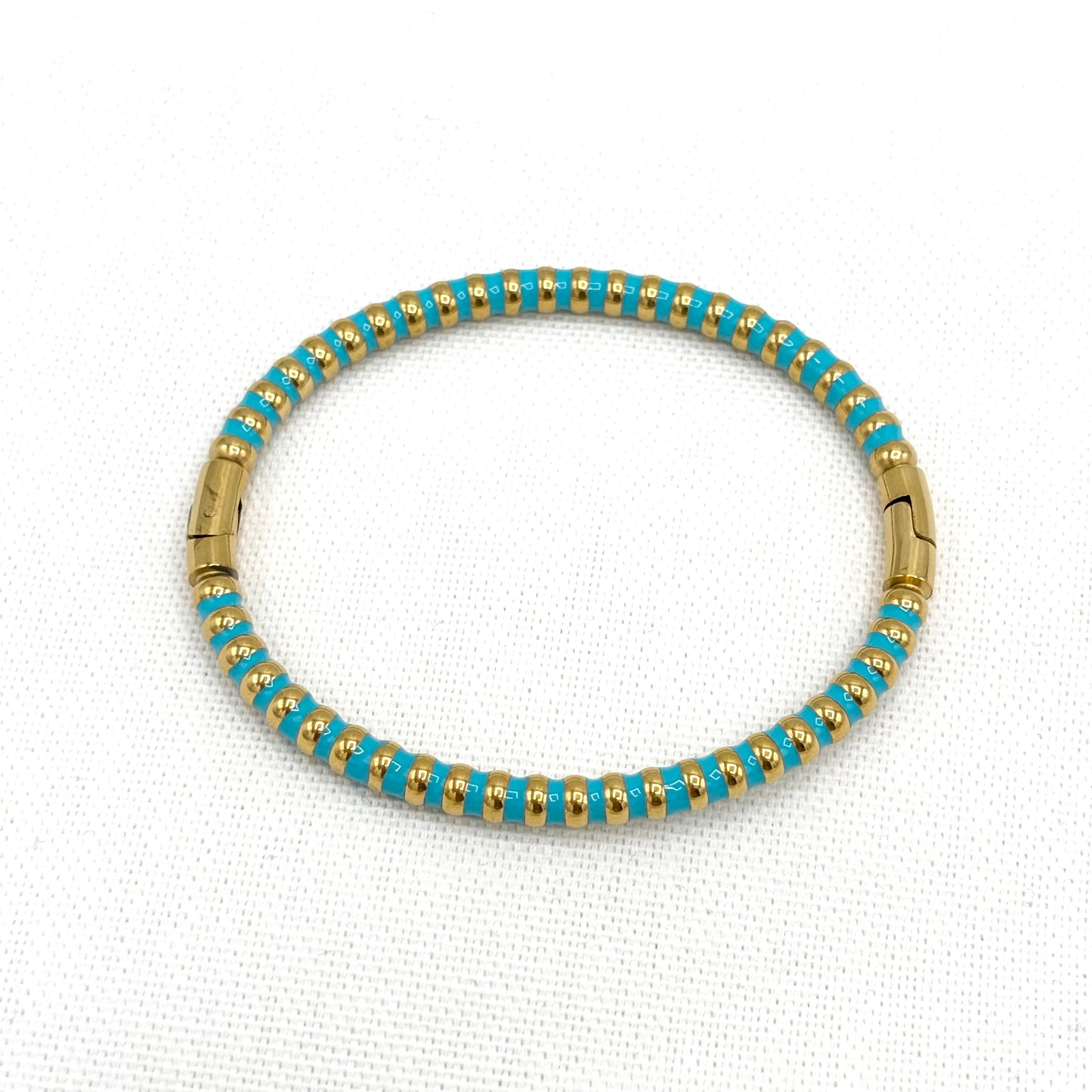 Bracelet en acier inoxydable doré et vert