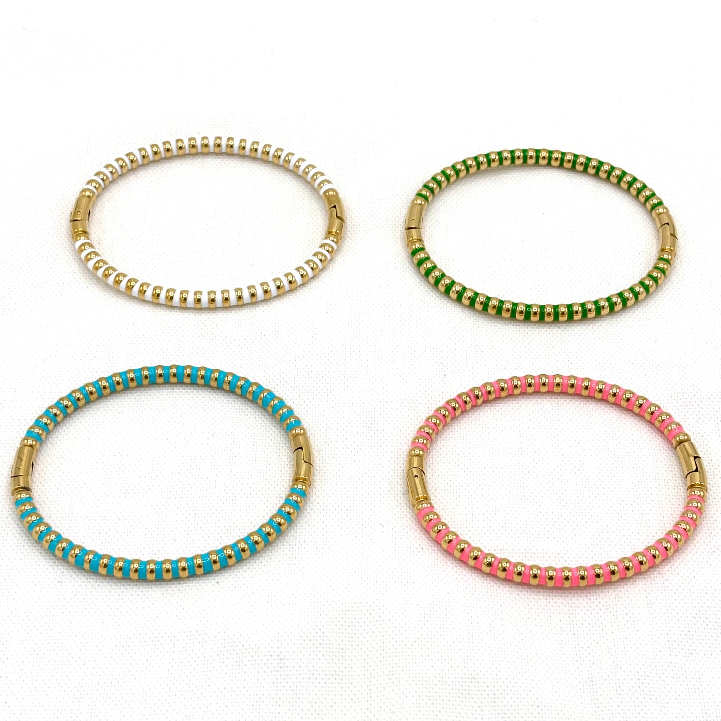 Bracelet en acier inoxydable doré et vert