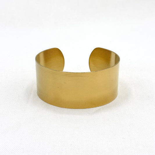 Bracelet Manchette Acier Inoxydable Doré Strié