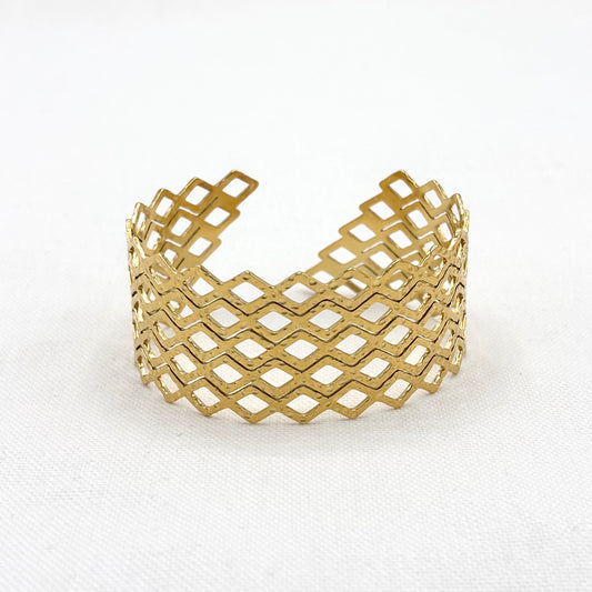 Bracelet Manchette Acier Inoxydable Doré