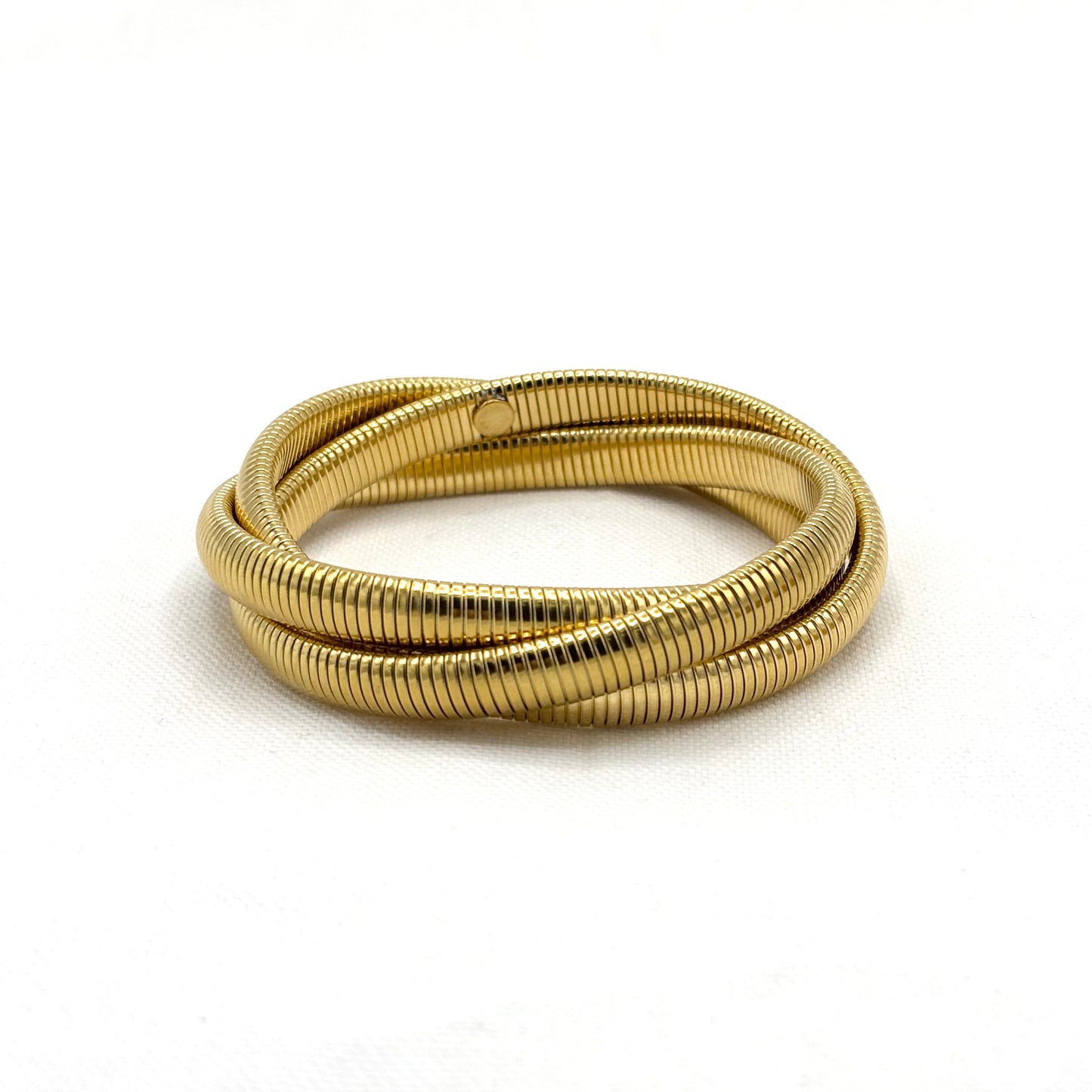 Bracelet Jonc Tubogas Acier Inoxydable Doré