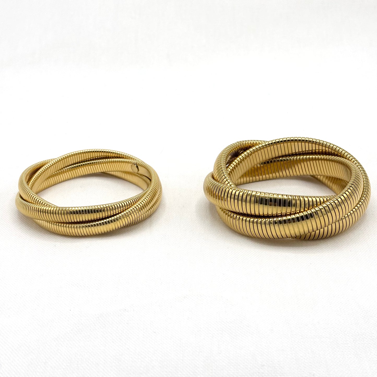 Bracelet Jonc Tubogas Acier Inoxydable Doré