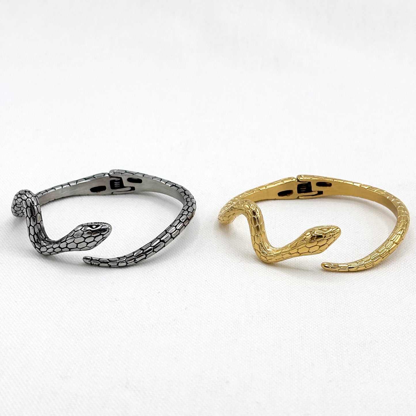 Bracelet Serpent Acier Inoxydable Blanc