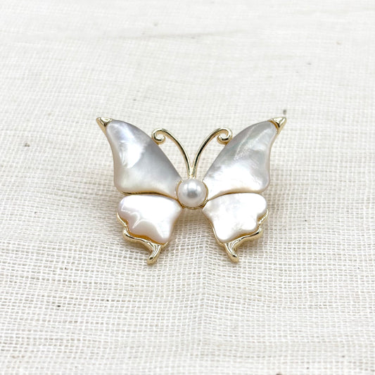 Broche Papillon En Nacre