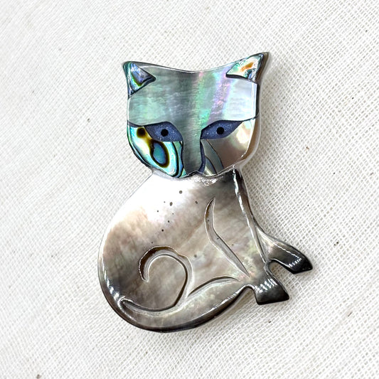 Pendentif Chat En Abalone