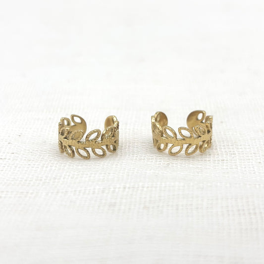 Boucles D'Oreilles Clip Acier Inoxydable Doré