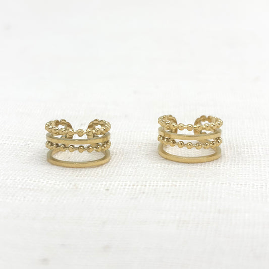 Boucles D'Oreilles Clip Acier Inoxydable Doré