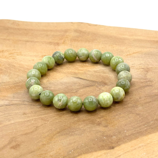 Bracelet Pierre Naturelle Olivine (Variété De Jade)