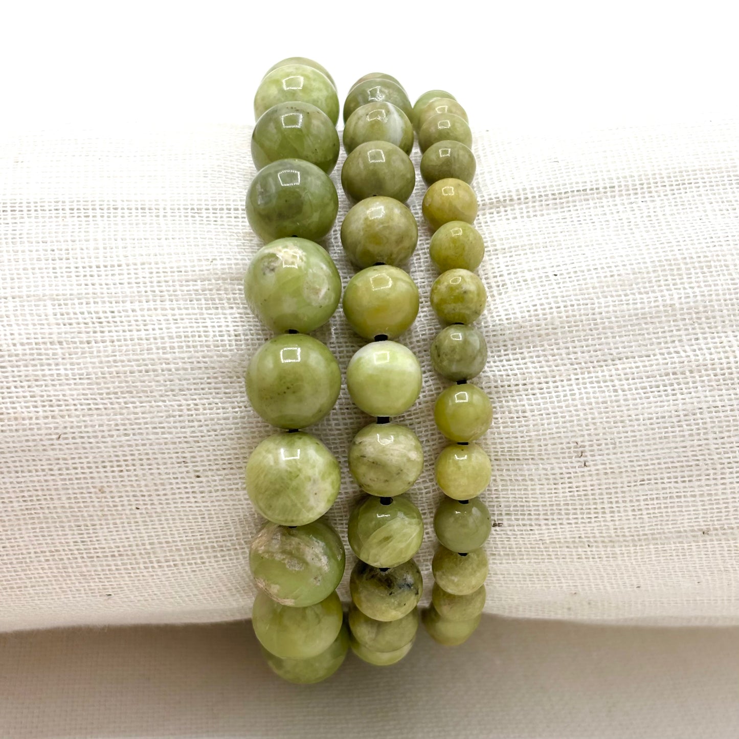 Bracelet Pierre Naturelle Olivine (Variété De Jade)