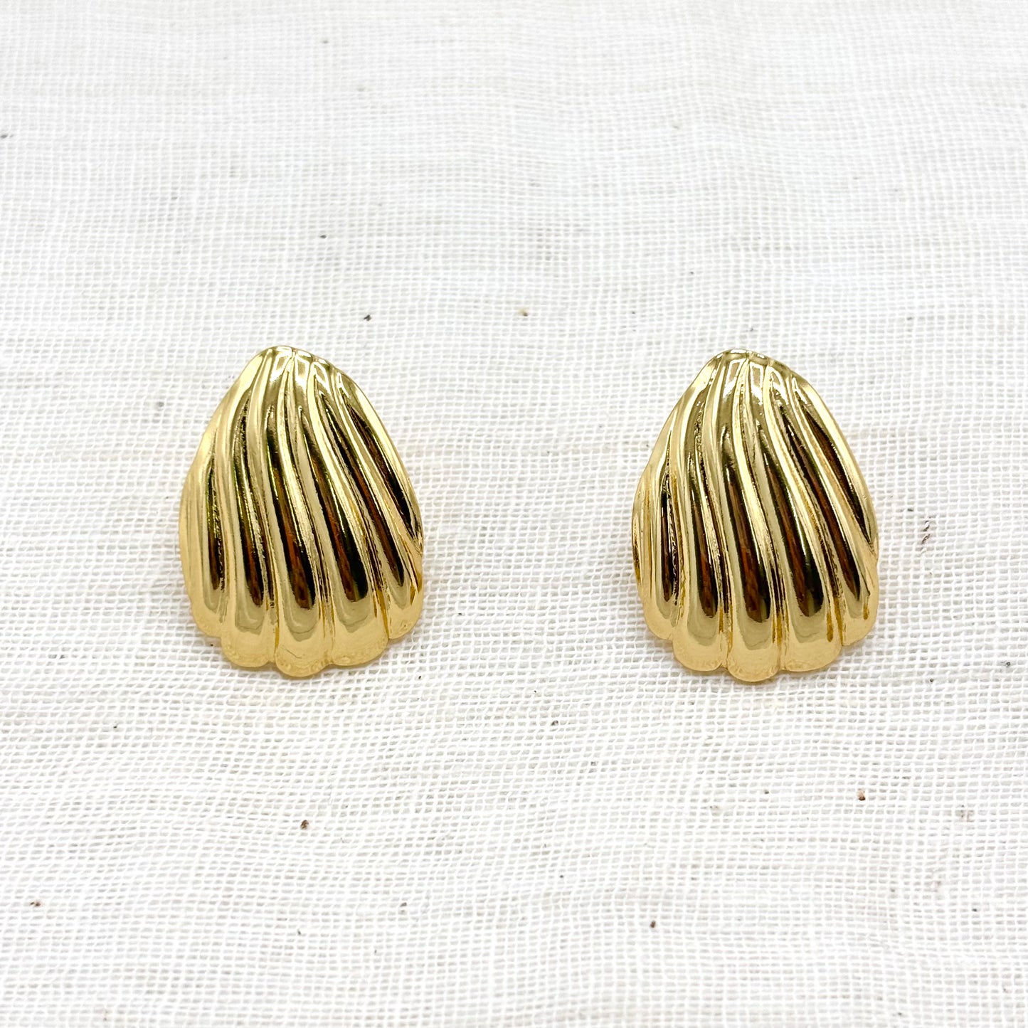 Boucles D'Oreilles Coquillage Acier Inoxydable Doré