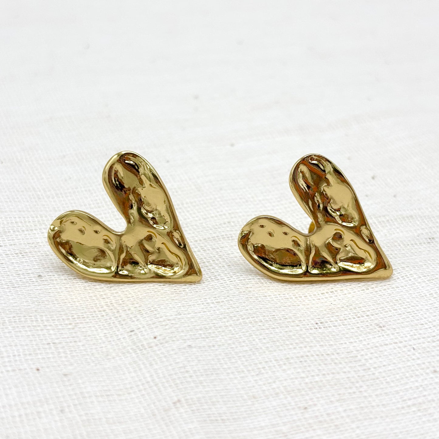 Boucles D'Oreilles Cœur En Acier Inoxydable Doré