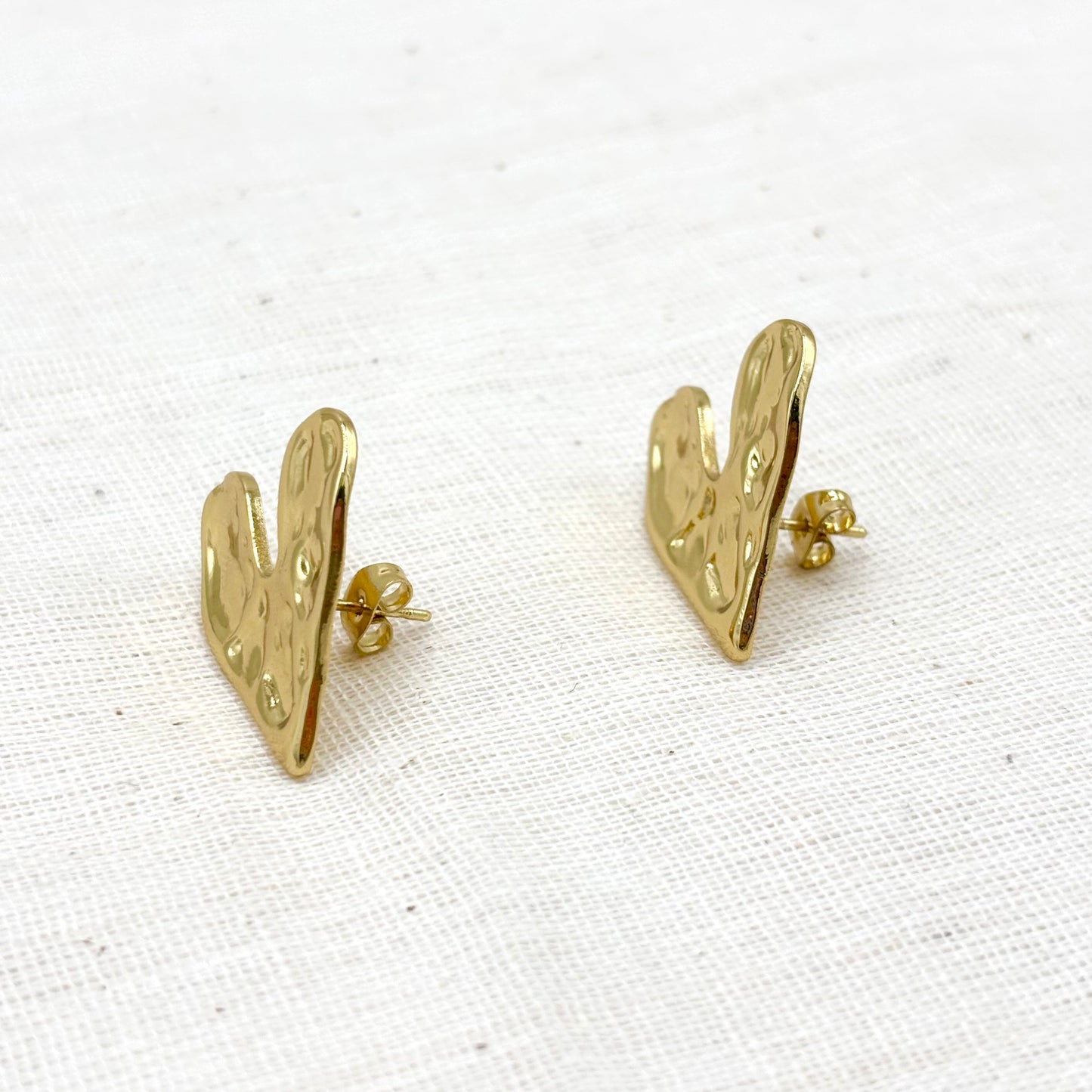Boucles D'Oreilles Cœur En Acier Inoxydable Doré