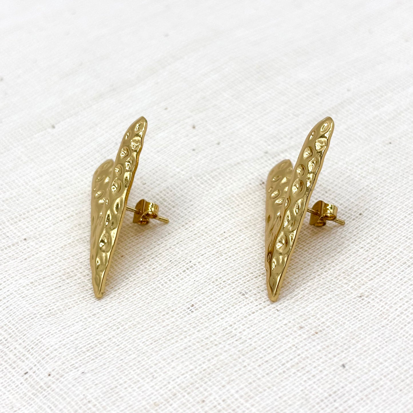 Boucles D'Oreilles Cœur Acier Inoxydable Doré