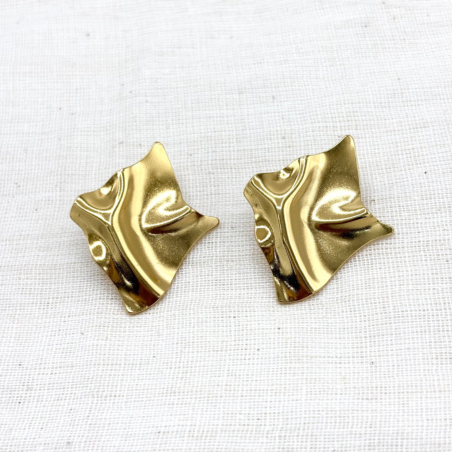 Boucles D'Oreilles Tuile Losange Acier Inoxydable Doré
