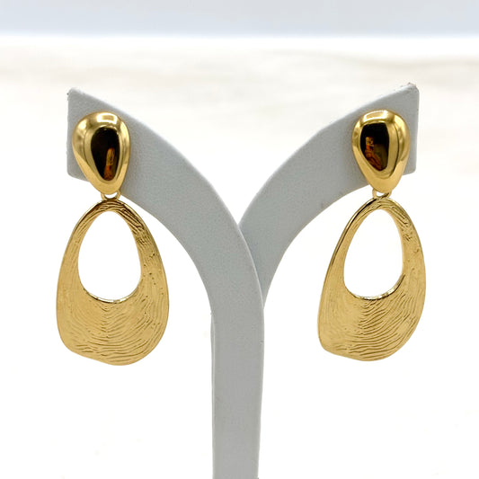 Boucles D'Oreilles Pendantes Acier inoxydable Doré