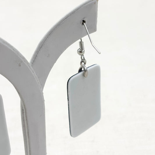 Boucles D'Oreilles Rectangle Nacre Abolone Laiton