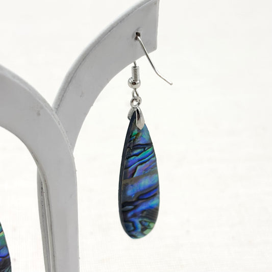 Boucles D'Oreilles Pendantes Nacre Abalone Laiton