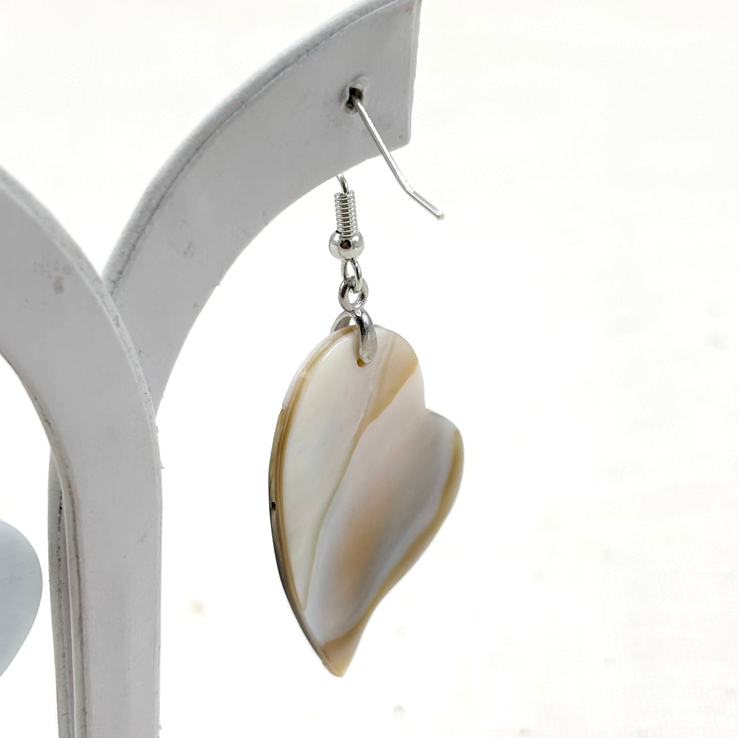Boucles D'Oreilles Cœur Nacre Abalone Laiton