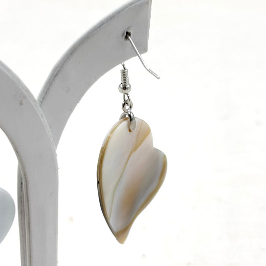 Boucles D'Oreilles Cœur Nacre Abalone Laiton