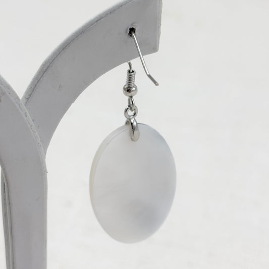 Boucles D'Oreilles Ovale Nacre Abalone Laiton