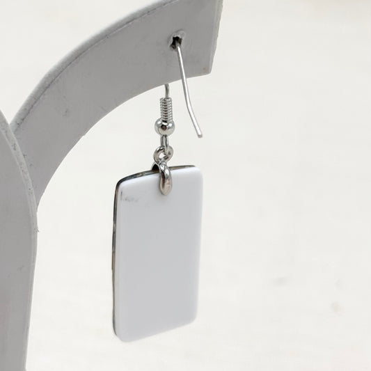 Boucles D'Oreilles Rectangle Nacre Abalone Laiton