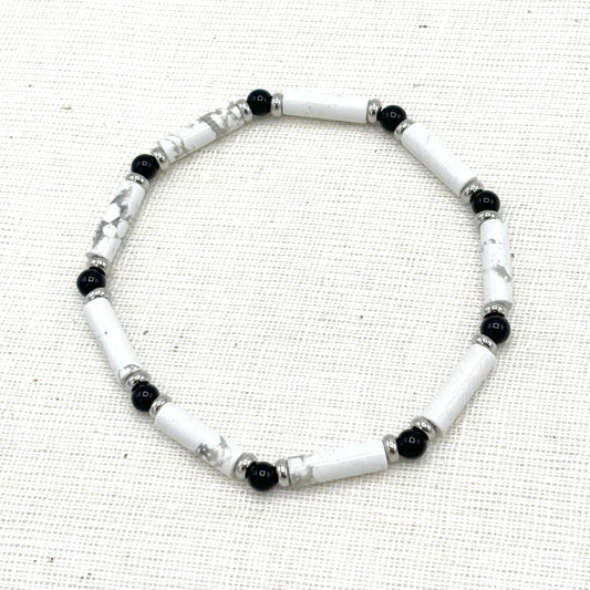 Bracelet Homme Pierre Naturelle Et Acier Inoxydable