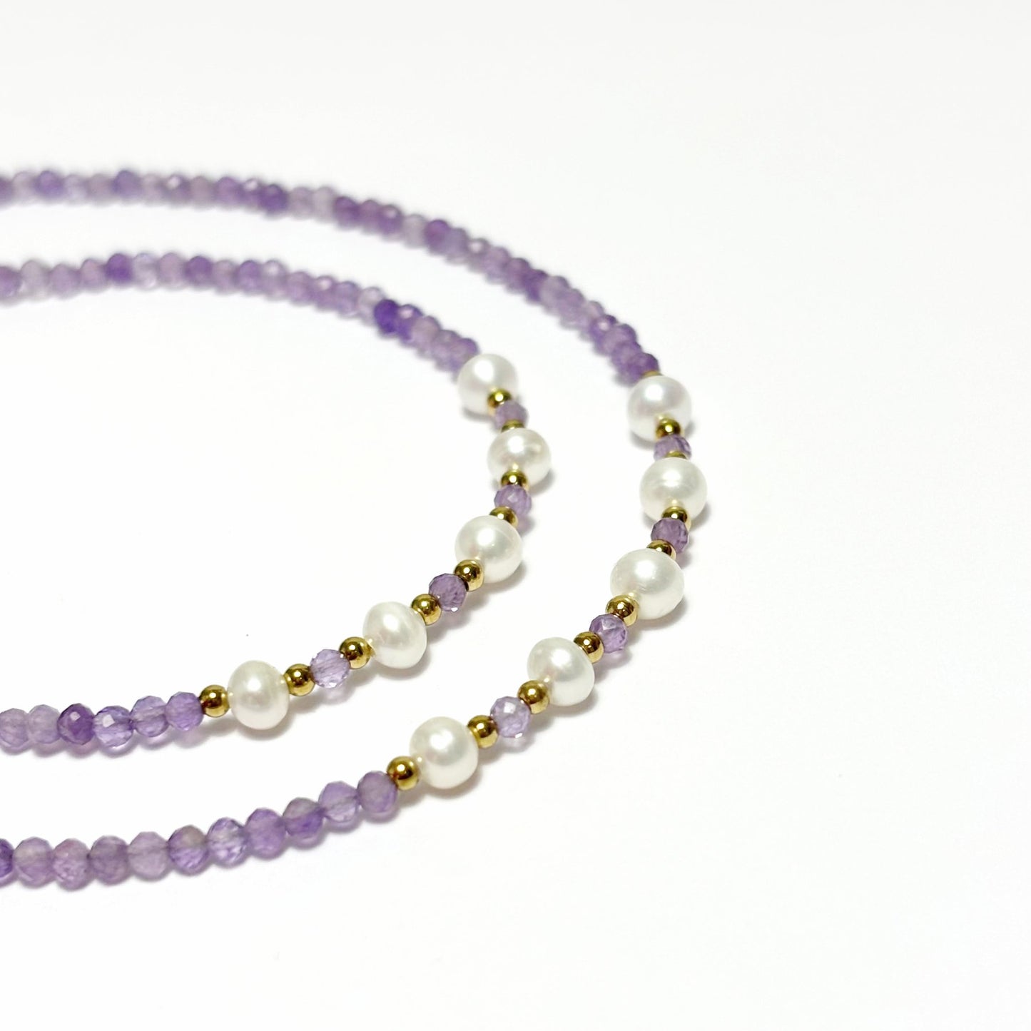Collier Bracelet Pierre Naturelle Perle D'Eau Douce
