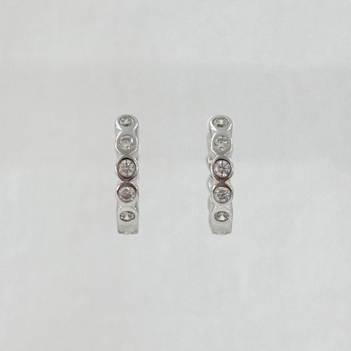 Boucles D'Oreilles Argent 925 1.83G Créoles Strass