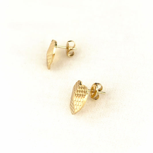 Boucles D'Oreilles Acier Inoxydable Cœur Hexagone