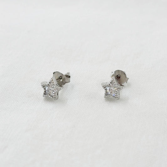 Boucles D'Oreilles Argent 925 1.05G Etoile Strass