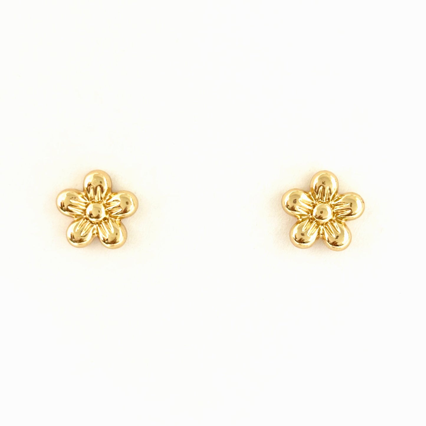 Boucles D'Oreilles Acier Inoxydable Doré Fleur