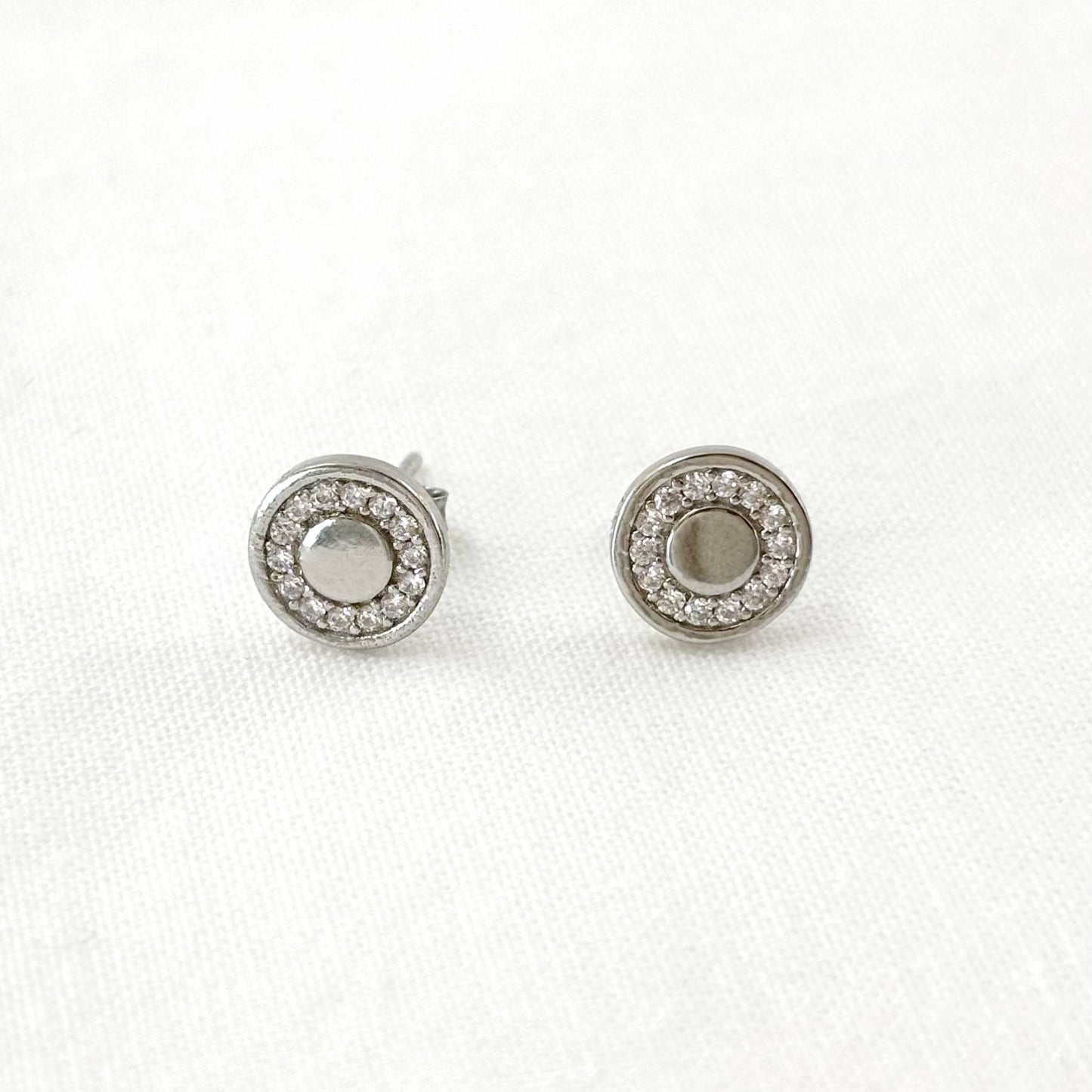 Boucles D'Oreilles Argent 925 1.3g Strass